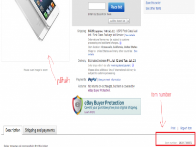 หมายเลข item number จากสินค้าเว็บ ebay อยู่ตรงไหน? หมายเลข item number จากสินค้าเว็บ ebay อยู่ตรงไหน?