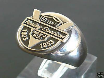 50 years Harley Davidson American Made Sterling Ring 12