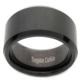 Men's Tungsten Carbide Black Beveled Comfort Fit Ring